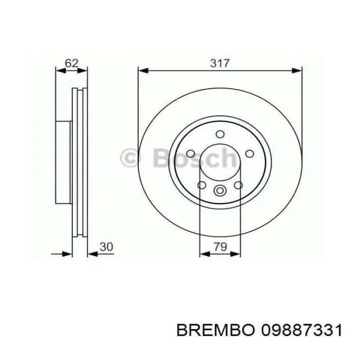 Гальмівні диски передні 09887331 Brembo