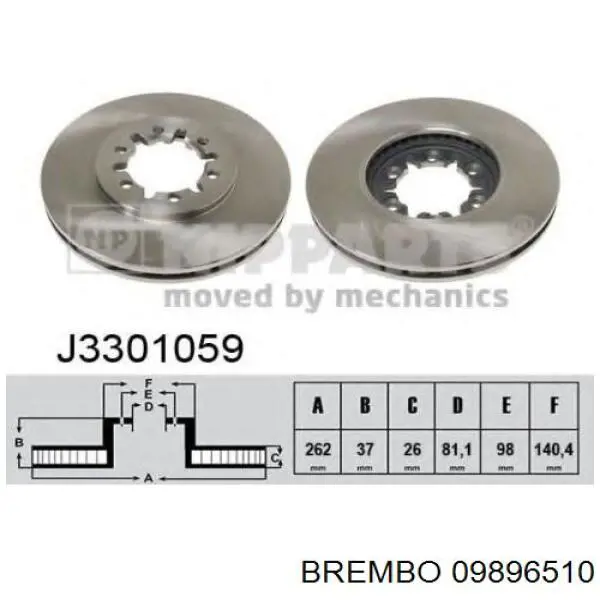 Гальмівні диски передні 09896510 Brembo