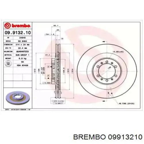09913210 Brembo Гальмо дискове переднє