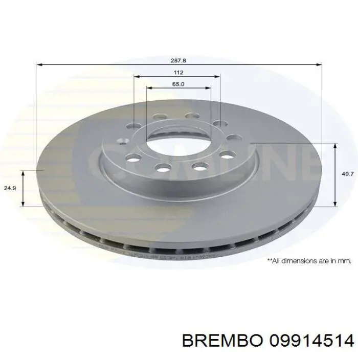 09914514 Brembo диск гальмівний передній