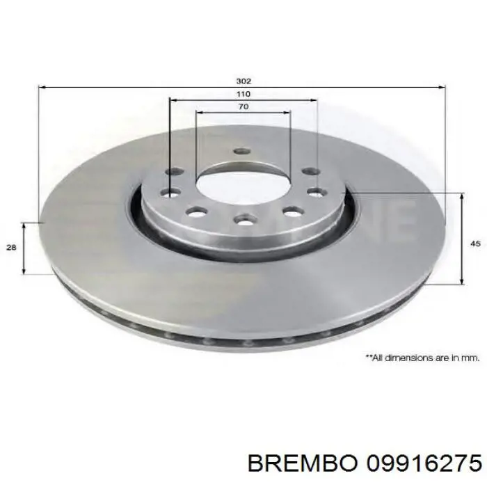 Гальмівні диски передні 09916275 Brembo