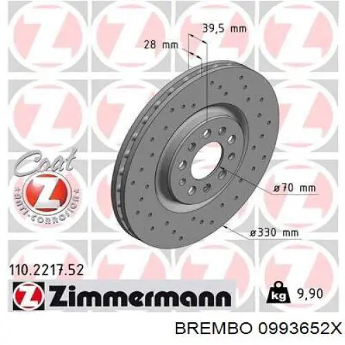 Купити 0993652X Brembo Ротор гальмівний