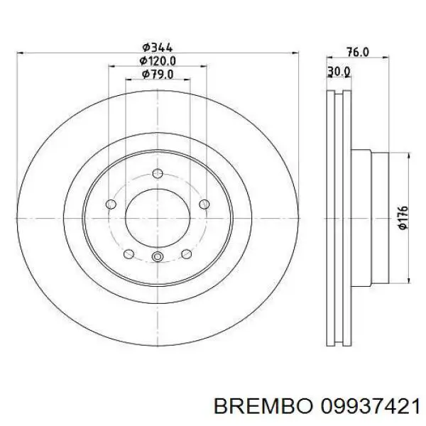Купити 09937421 Brembo Ротор гальмівний