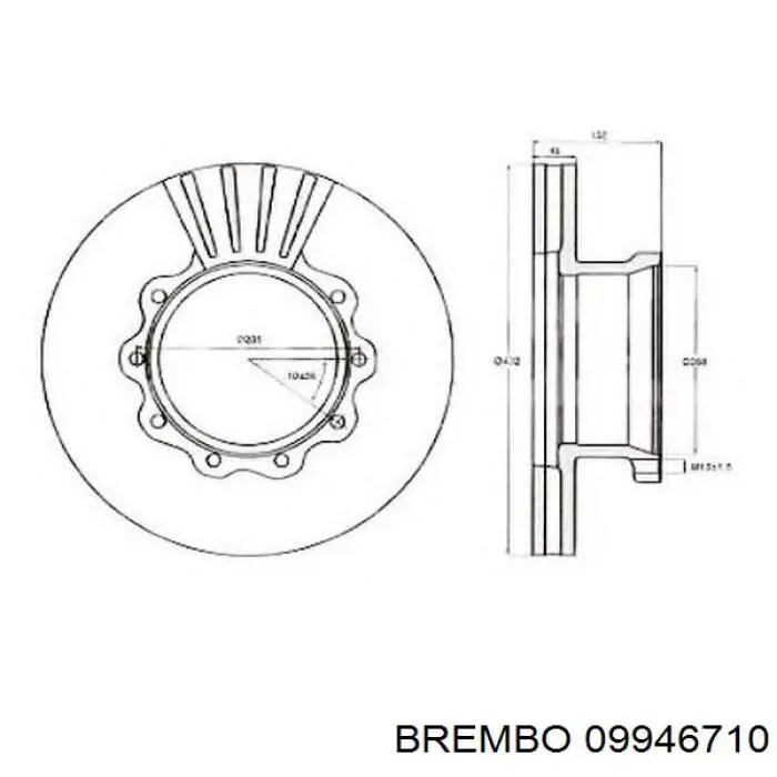 Купити 09946710 Brembo Диск заднього гальма