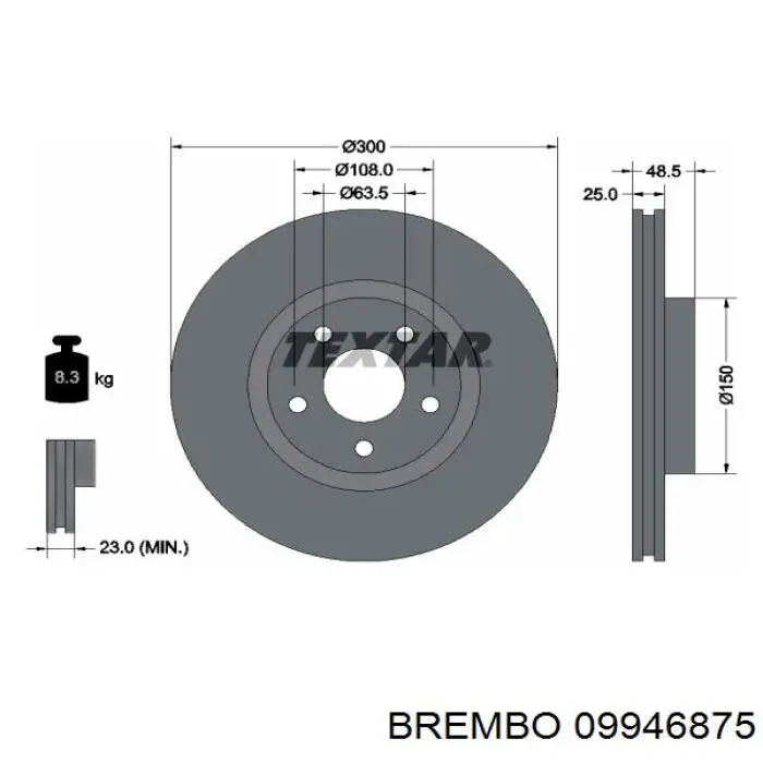 Гальмівні диски передні 09946875 Brembo