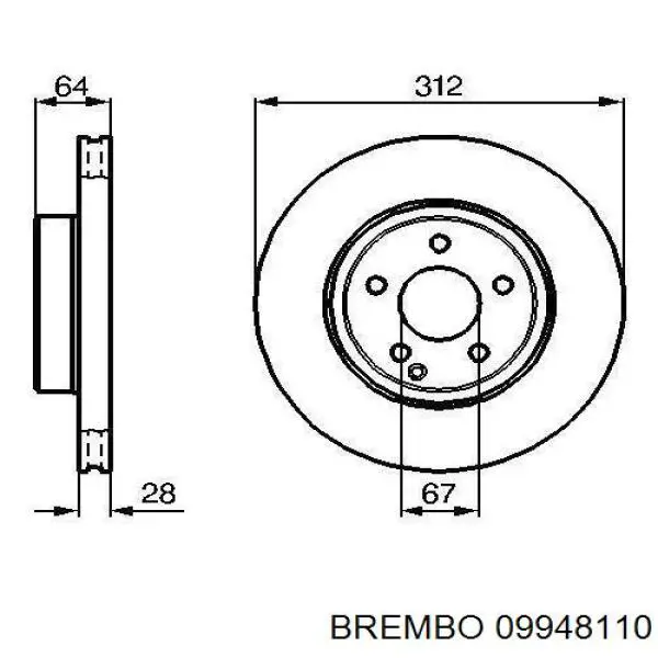 09948110 Brembo Гальмо дискове переднє