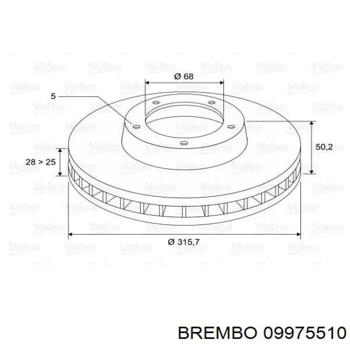 Гальмівні диски передні 09975510 Brembo