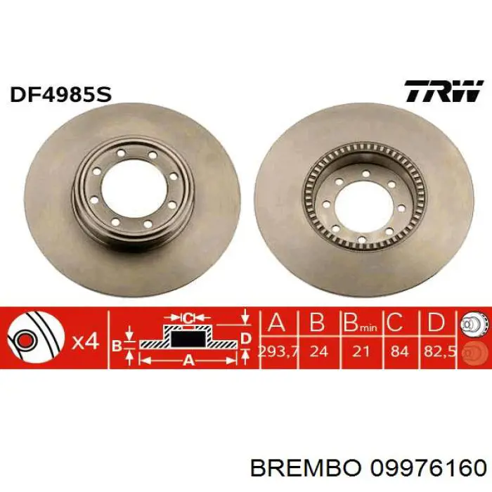 09976160 Brembo Дискові гальма