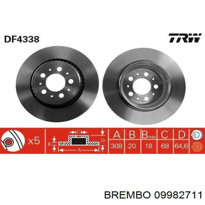 Гальмівні диски 09982711 Brembo