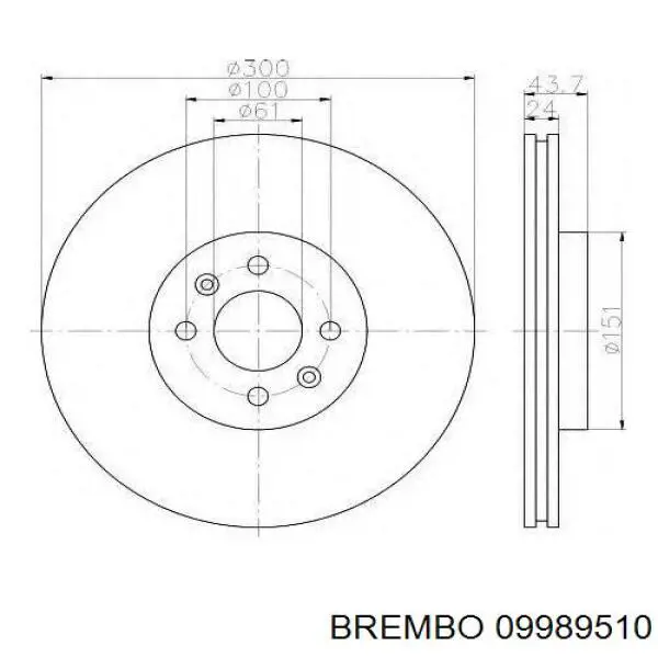 09989510 Brembo Гальмо дискове переднє