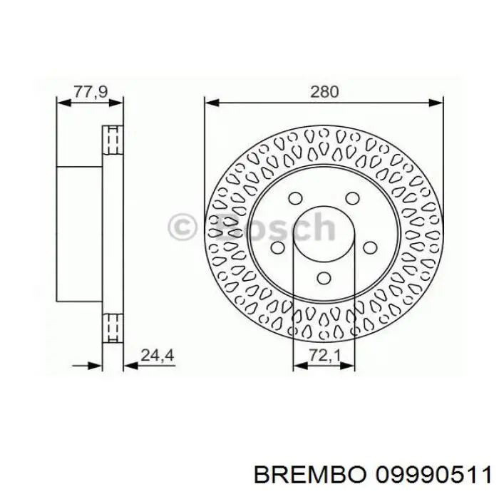 09990511 Brembo Гальмо дискове переднє