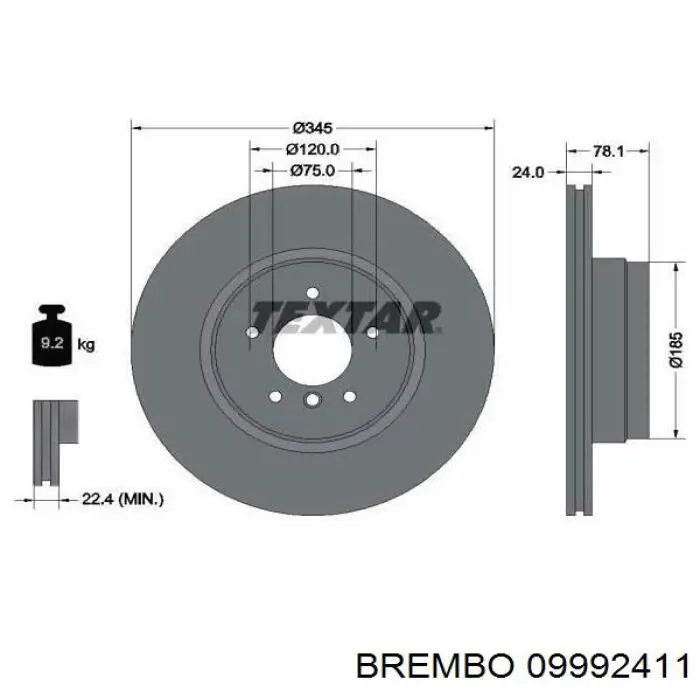 Гальмівні диски 09992411 Brembo