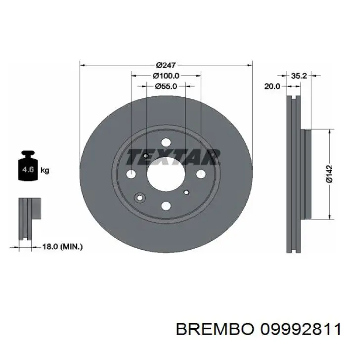 Гальмівні диски передні 09992811 Brembo