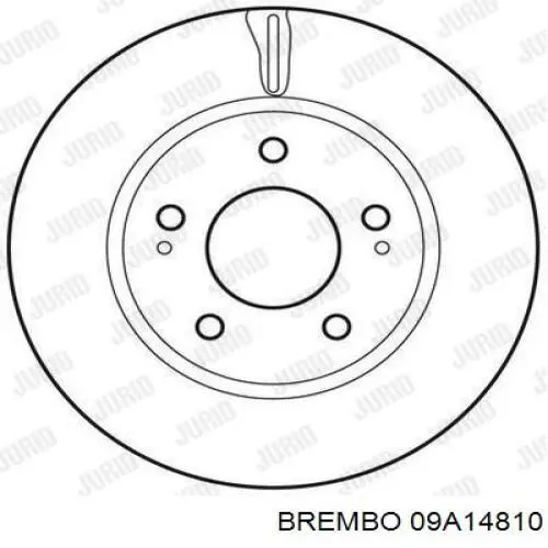 Диск гальмівний передній Brembo 09A14810