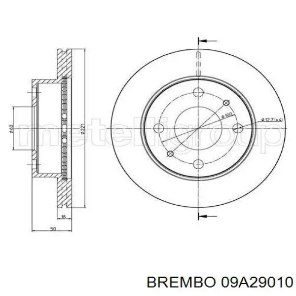 09A29010 Brembo Гальмо дискове переднє