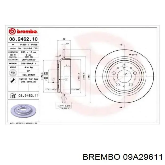 Гальмівні диски передні 09A29611 Brembo