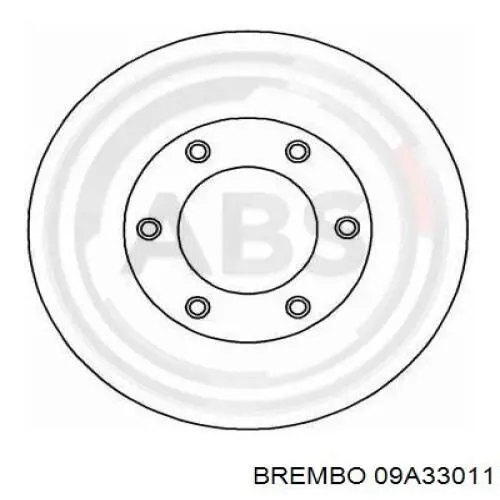 Диск гальмівний передній Brembo 09A33011
