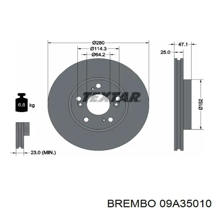 Гальмівні диски передні 09A35010 Brembo