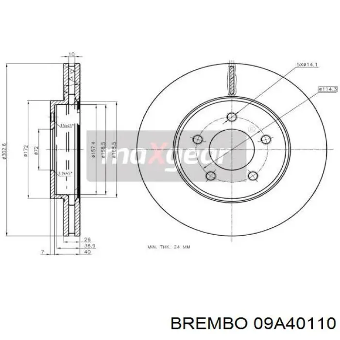 Купити 09A40110 Brembo Ротор гальмівний