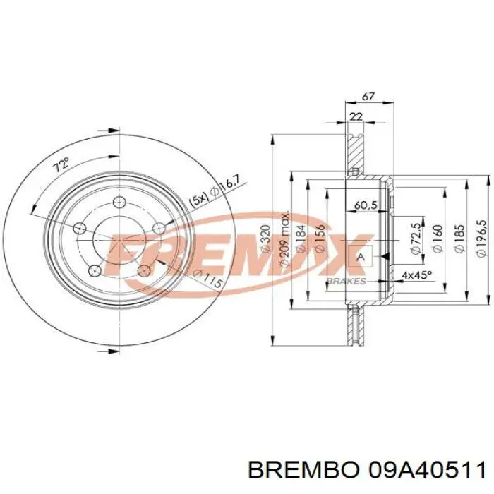 Гальмівні диски передні 09A40511 Brembo