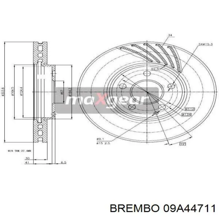 09A44711 Brembo Гальмо дискове переднє