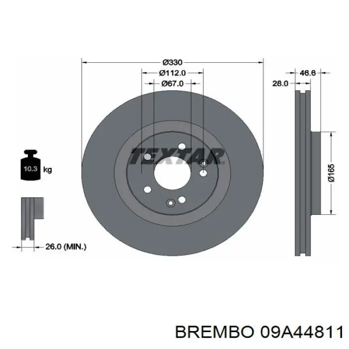 09A44811 Brembo Гальмо дискове переднє