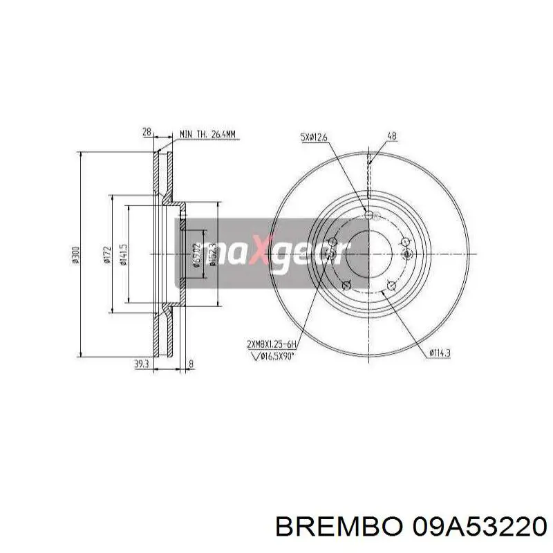 Гальмівні диски передні 09A53220 Brembo