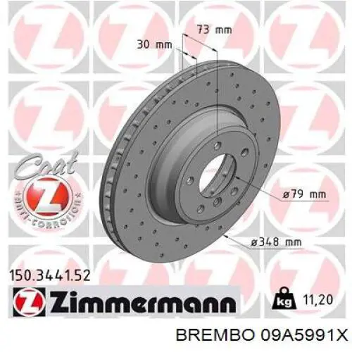 Купити 09A5991X Brembo Ротор гальмівний