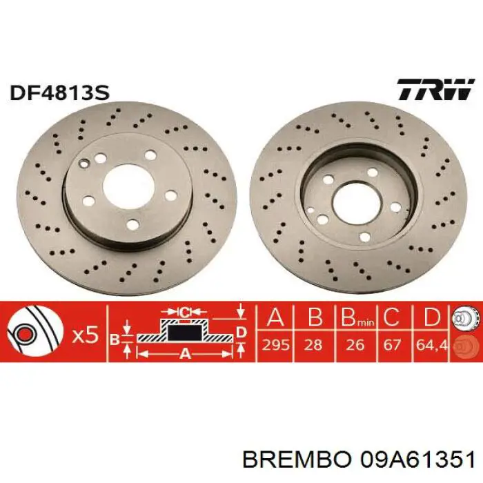 Гальмівні диски передні 09A61351 Brembo