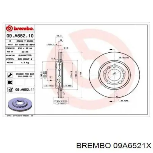 Задні дискові гальма Brembo 09A6521X ціна, від 32.15 USD