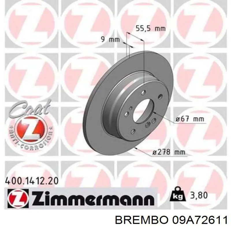 Гальмівні диски передні 09A72611 Brembo