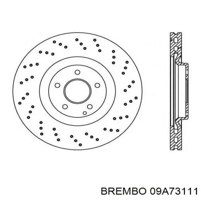 Диск переднього гальма Brembo 09A73111 ціна, від 70.25 USD