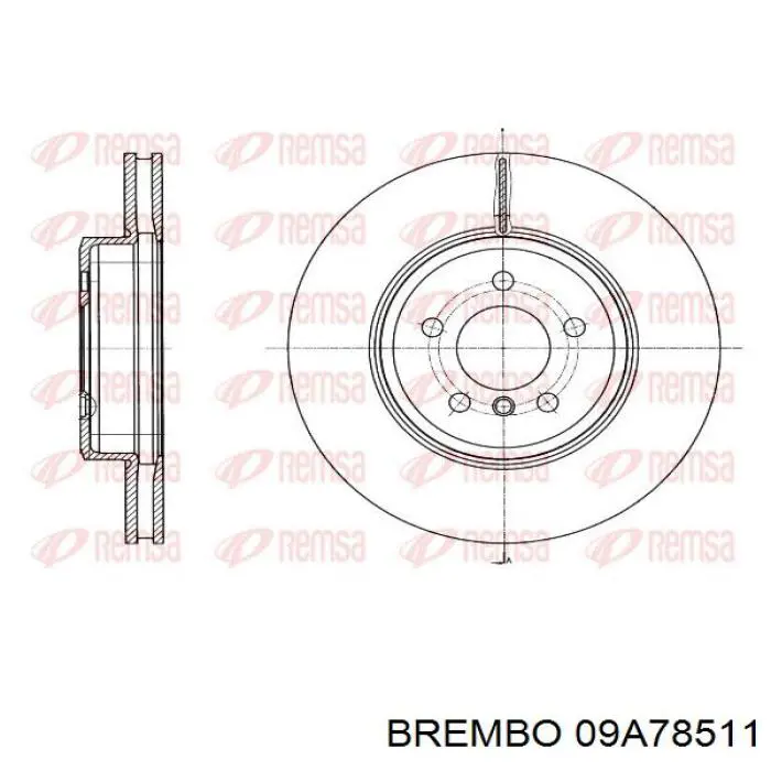 09A78511 Brembo диск гальмівний передній