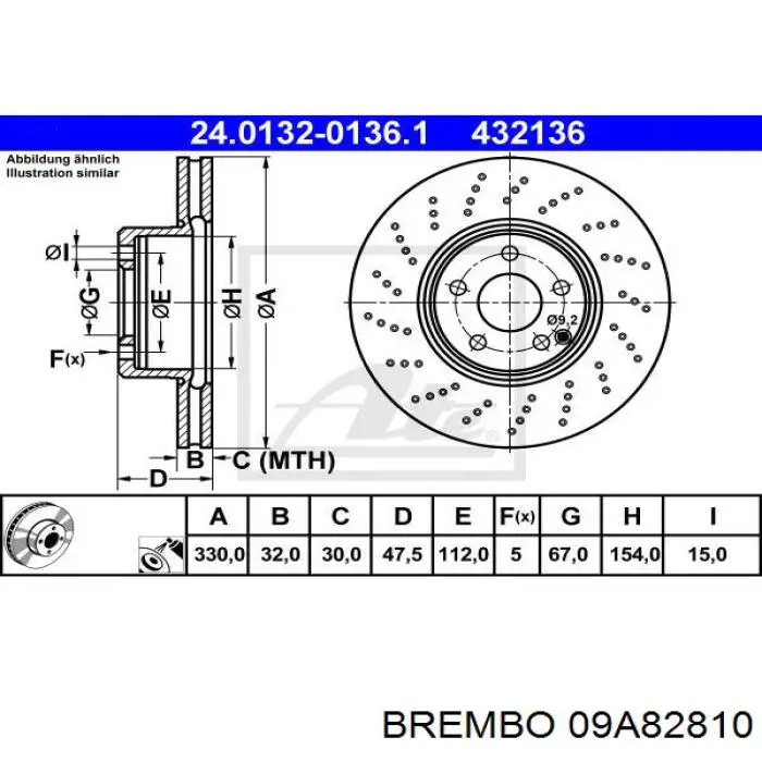 Гальмівні диски передні 09A82810 Brembo