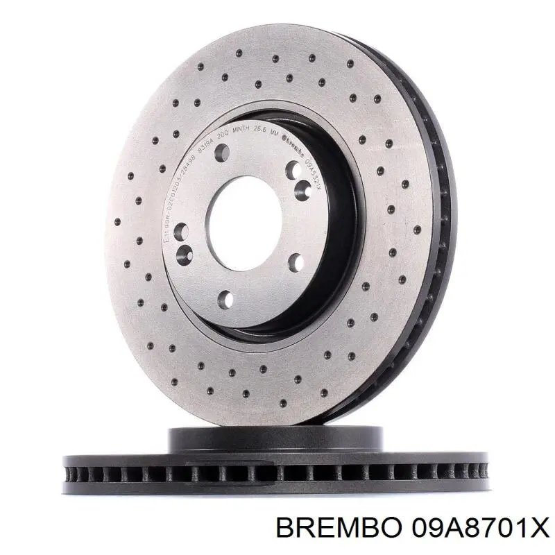 Диск гальмівний передній Brembo 09A8701X