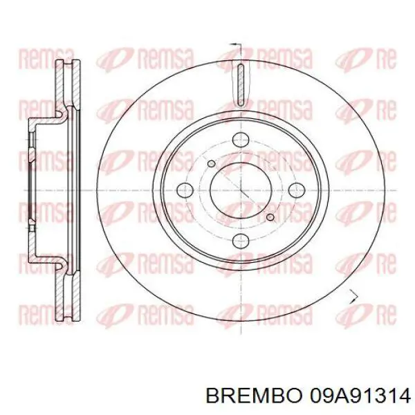 Гальмівні диски передні 09A91314 Brembo