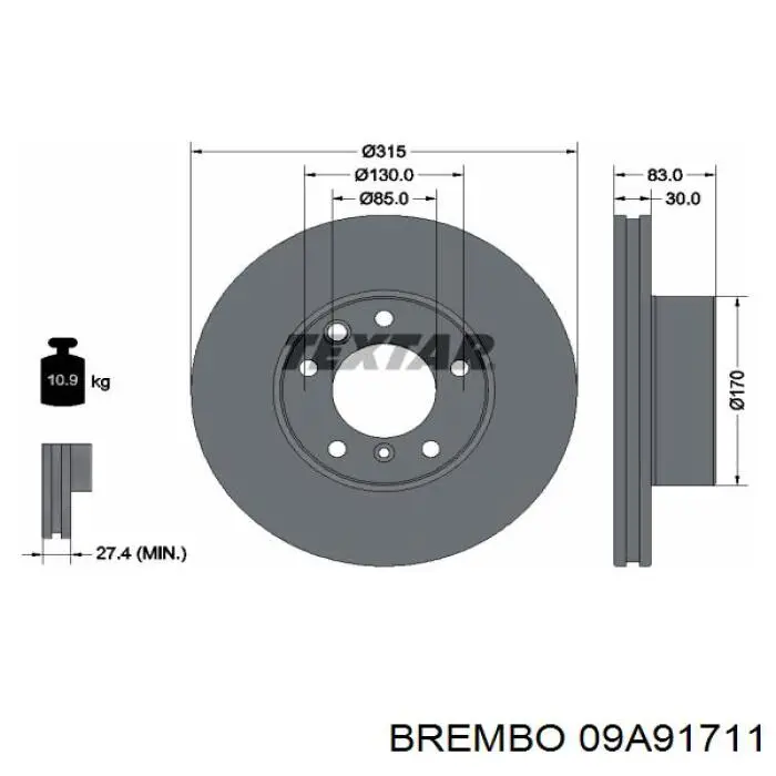 Гальмівні диски передні 09A91711 Brembo