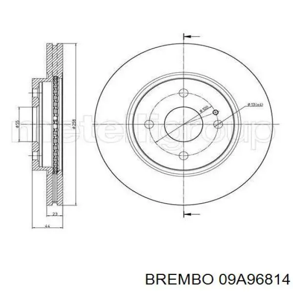 09A96814 Brembo Гальмо дискове переднє