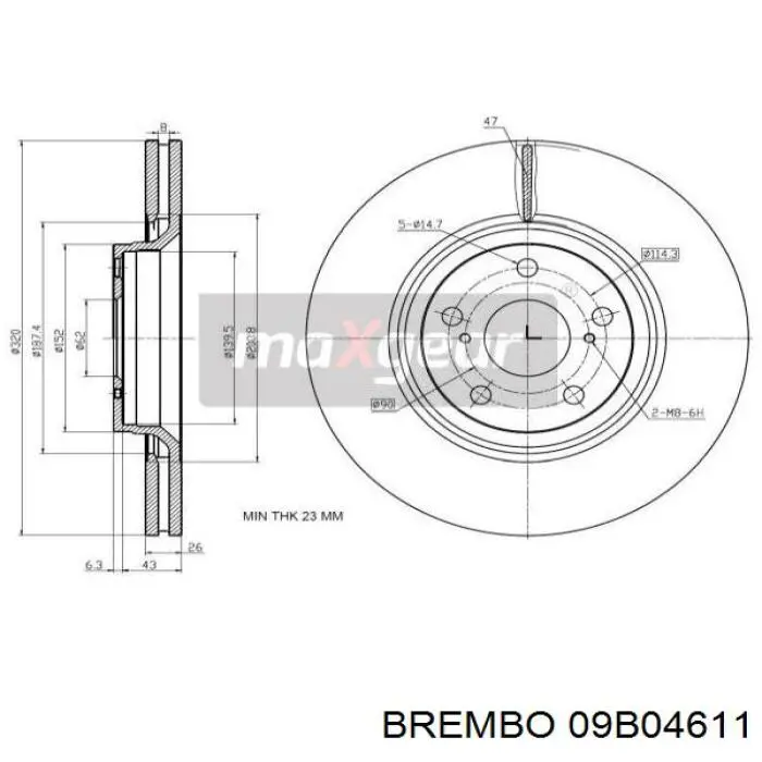 Гальмівні диски передні 09B04611 Brembo