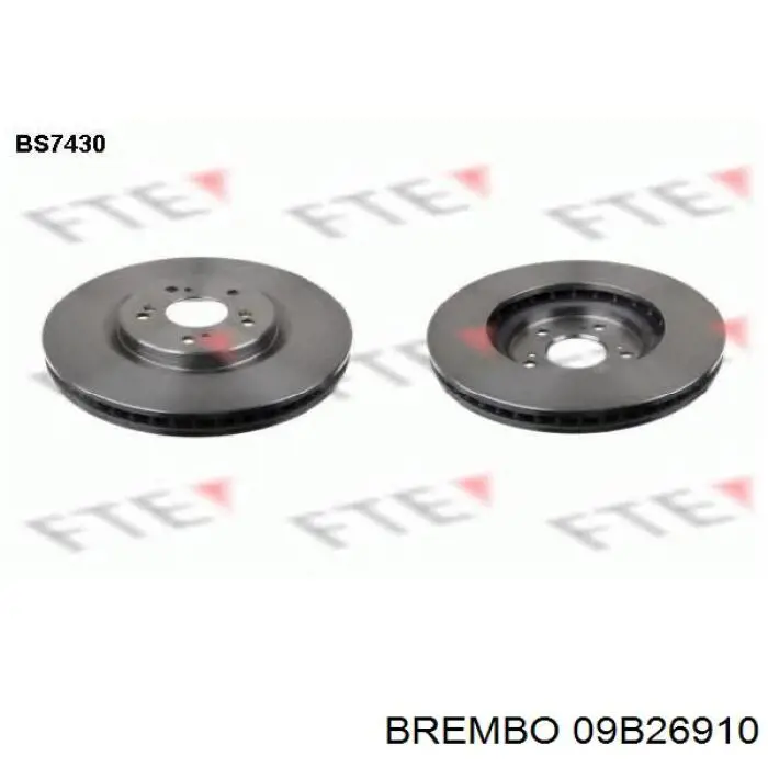 Диск гальмівний передній Brembo 09B26910