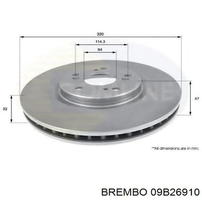 Гальмівні диски передні 09B26910 Brembo
