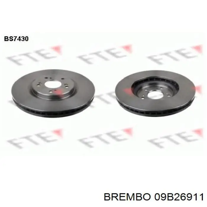 Диск переднього гальма Brembo 09B26911 ціна, від 72.86 USD