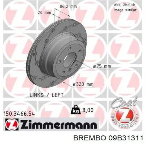 09B31311 Brembo Дискові гальма