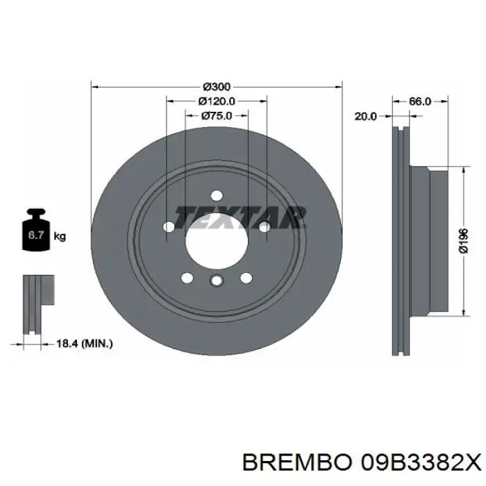 Задні дискові гальма Brembo 09B3382X ціна, від 83.90 USD