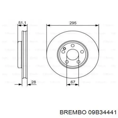 Купити 09B34441 Brembo Ротор гальмівний