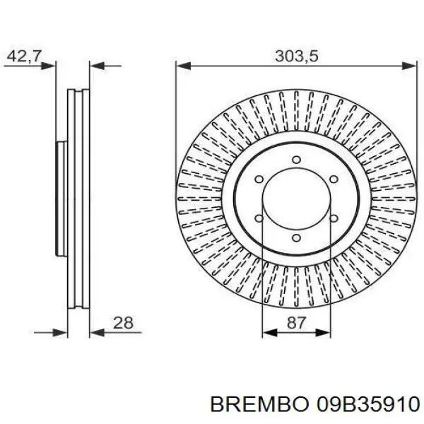 Купити 09B35910 Brembo Ротор гальмівний