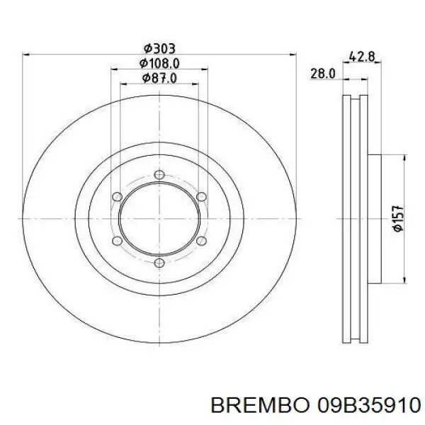Гальмівні диски передні 09B35910 Brembo