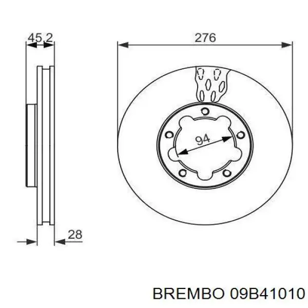 Купити 09B41010 Brembo Ротор гальмівний