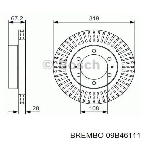 09B46111 Brembo Гальмо дискове переднє