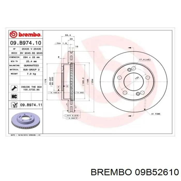 Купити 09B52610 Brembo Ротор гальмівний